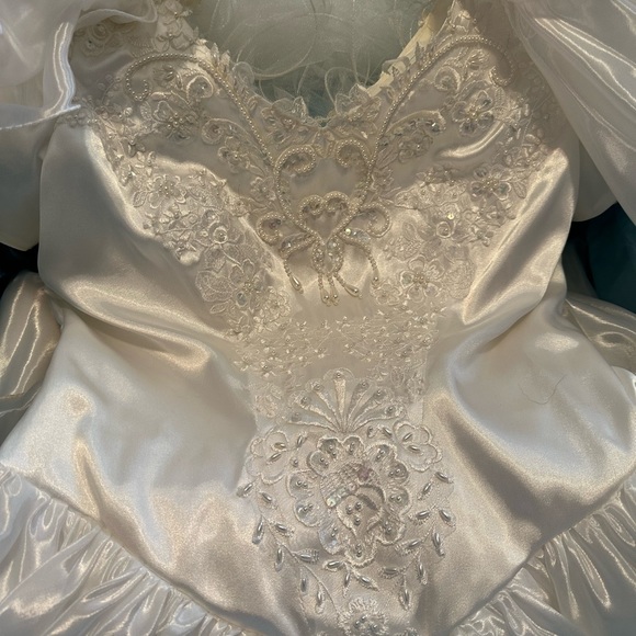 Vintage 90’s Partytime Fashions Wedding Dress and Custom Hat - Picture 2 of 8